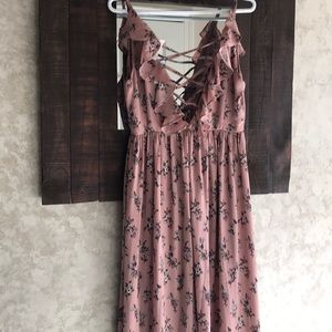 Mauve Printed Wrap Maxi